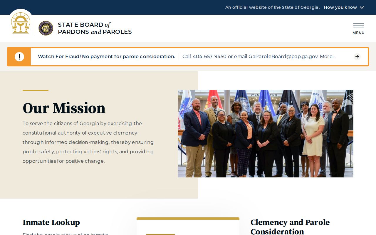 Georgia parole hearing and release decision records