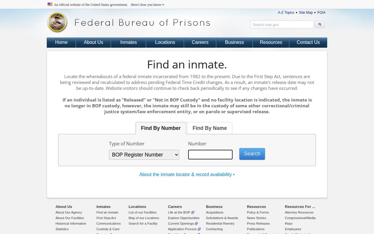 Federal BOP release search connected to Union County custody